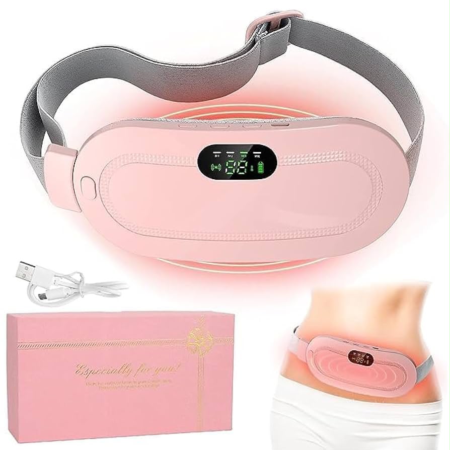 RECHARGEBLE MENSTRUAL HEATING PAD & MASSAGER BELT-PINK