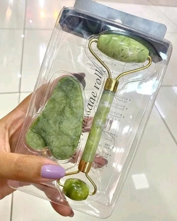 Jade Roller Set for Skin Care, Reduce Puffiness and Improve Wrinkles